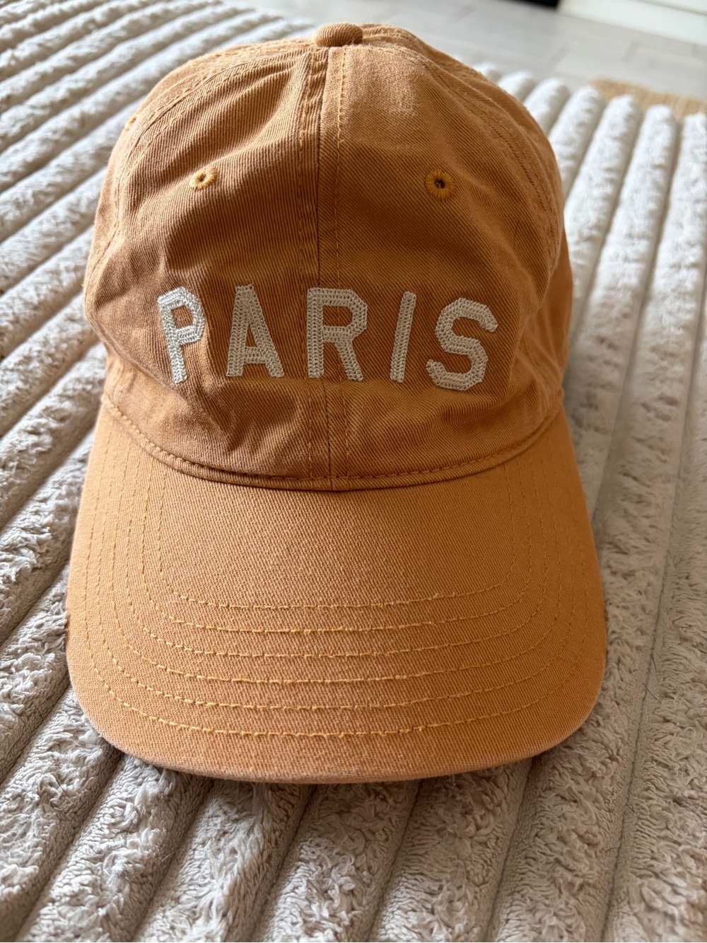 MAD Engine Orange 'PARIS' Embroidered Cotton Baseball Cap